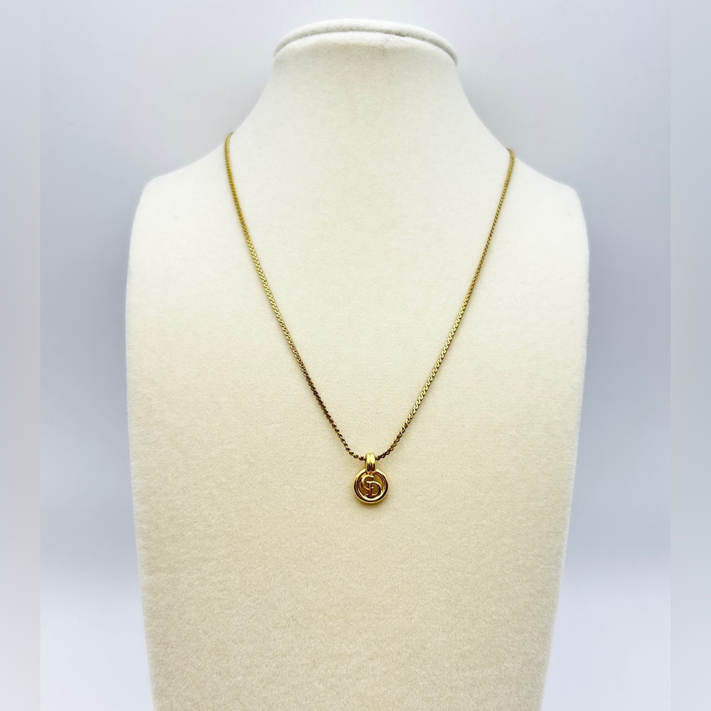 Dior Gold Plated Necklace with "CD" Pendant - Picture 2 of 5